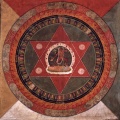 Painted 19th century Tibetan mandala of the Naropa trad1seum of Art.jpg