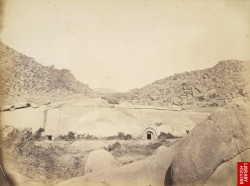 Sudama and Lomas Rishi Caves at Barabar, Bihar, 1870.jpg