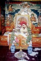 Throne awaiting Dalai Lama's return. Summer residence Nechung. 1993.JPG