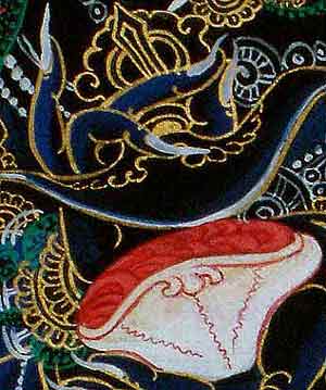 Mahakala ritual accessories: a skullcap and cleaver