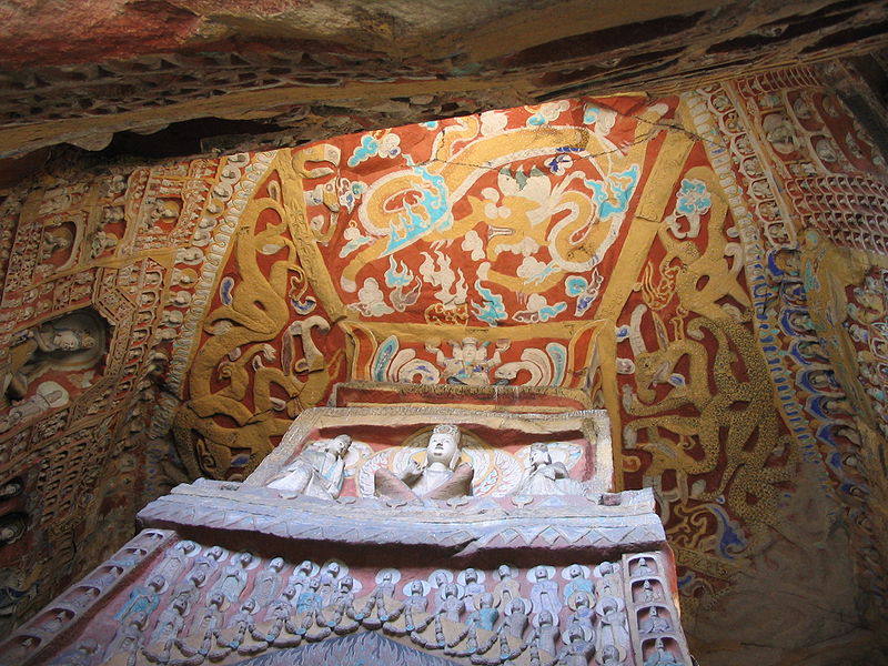 File:Ceiling paintings Yungang.jpg