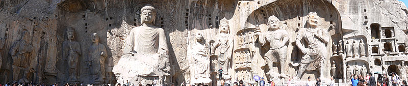 Panorama of the Boddhisatvas in main Longmen Grotto.