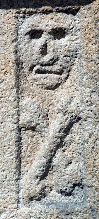 Carving on a Breton ossuary.