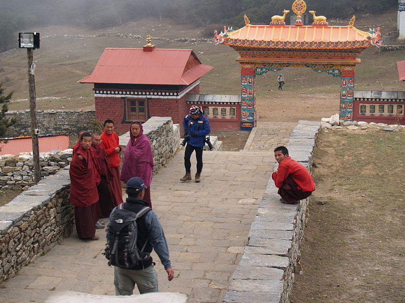 File:Monks outside Tengboche monastery.jpg