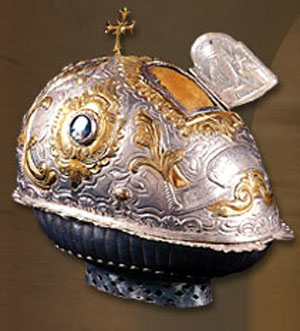 Another relic of a saint's cranium.Source