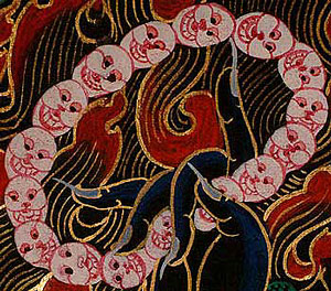 Mahakala mala made of human skulls