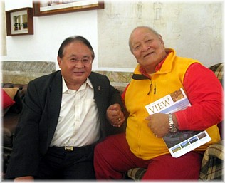 Chögyal Namkhai Norbu Rinpoche (right) with , of Volker Dencks