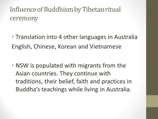 The Influence of Buddhism in NSW Australia by Mengjee Foo