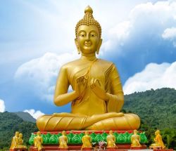 This is preaching mudra using both hands (Saranath posture)