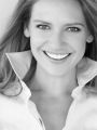 Anna Torv, with collar up