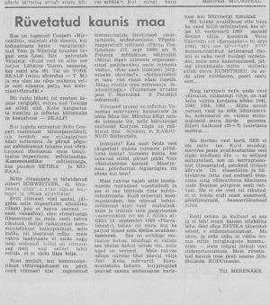 Pärnu Postimees, 28 September 1990, page 2: "Rüvetatud kaunis maa" by Tiit Merenäkk