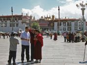 The dhochal, or plaza on which the Jokhang Temple is located. It is part of the Barkhor, the one kilometer circular Tibetan traditional street that pilgrims follow.