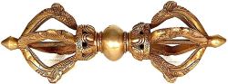 A five-pronged vajra, revealing the details such as the lotus, the pearls, prongs and other symbolism.