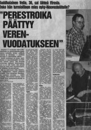 Finnish newspaper, 9 July 1988: "Perestroika päättyy verenvuodatukseen"