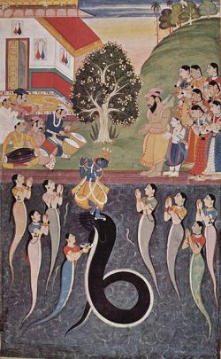 Nāga maidens depicted in Indian art.