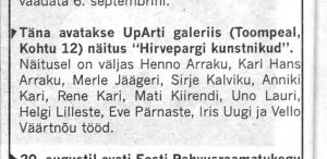 Sirp, 22 August 1997, page 4: the exhibition "Hirvepargi kunstnikud"