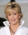 Jane Fonda, actress, model, political activist, with collar up