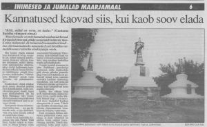 Päevaleht, 28 May 1994, page 10: "Inimesed ja jumalad Maarjamaal 6", with the stupas at Tuuru