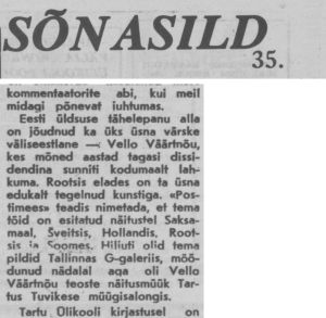 Kodumaa, 1 May 1991, page 7: "Sõnasild 35" by Ülo Koit