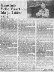 "Kunstnik Vello Väärtnõu Ida ja Lääne vahel"