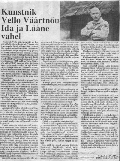 Kunstnik Vello Väärtnõu Ida ja Lääne vahel