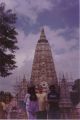 at Maha Bodhi Temple, India with wife and children in year 2006