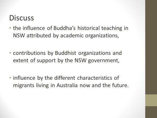 The Influence of Buddhism in NSW Australia by Mengjee Foo