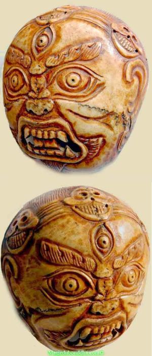 Kapala from Ladakh, made from a children skull(Collection J.M Le Roy)