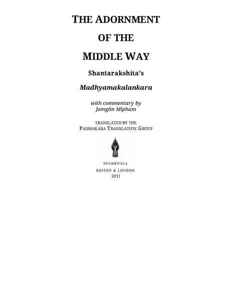 File:Shantarakshita madhyamakalankara adornment-of-the-middle-way.pdf