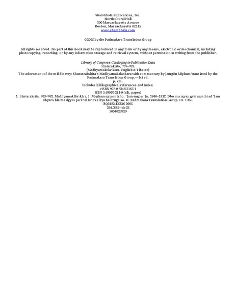 File:Shantarakshita madhyamakalankara adornment-of-the-middle-way.pdf