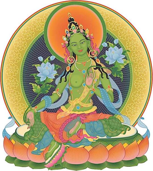 File:Buddha-Weekly-Green-Tara-on-White-Beautiful-Buddhism.jpg