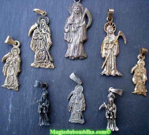 Mexican amulets of "La Santa Muerte"(Image courtesy of TFC)