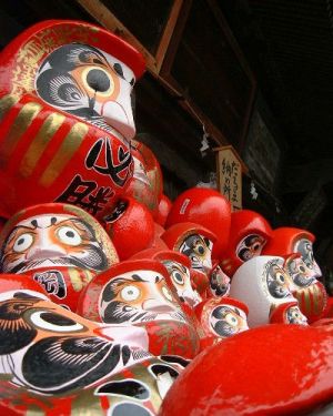 Daruma dolls at Shōrinzan Daruma-ji, Takasaki, Japan
