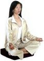 Many Buddhists wear comfortable sweat suits which are flexible for cross-legged positions
