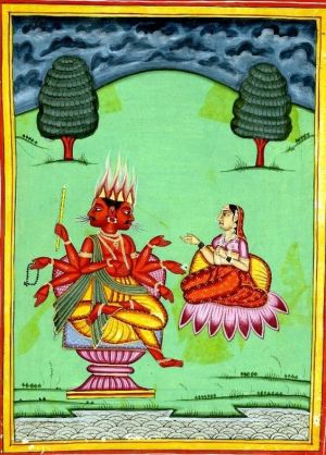 Svāhā is a minor Goddess, and the wife of Agni