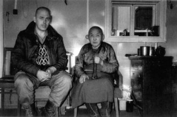 Picture 4. Vello Vaartnou and Hambo lama Erdineev (Head of Russian Buddhists). Ivolga monastery 1983 (By courtesy of Estonian Nyingma archive)