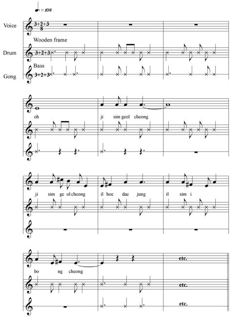 An excerpt from Hwacheong folk chant.