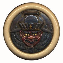 19th century kagamibuta depicting Enma