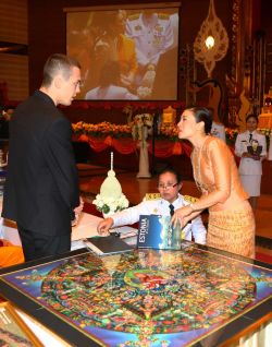 Henri and HH Crown princess Srirasmi at Vesak 2011