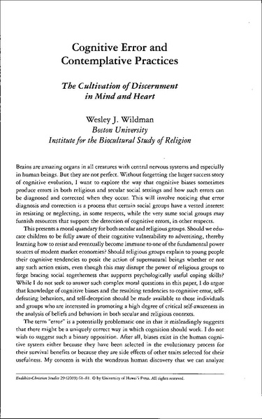 File:(68) 2009 - Wildman - Cognitive Error and Contemplative Practices.pdf